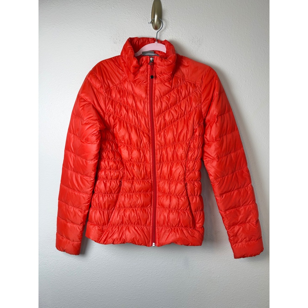 Athleta Flurry Down Jacket Red Quilted Puffer Gorpcore Outdoor Size Medium